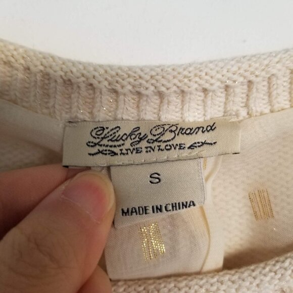 Lucky Brand Layer Look Split Back Knit Sweater Sm - Picture 11 of 14